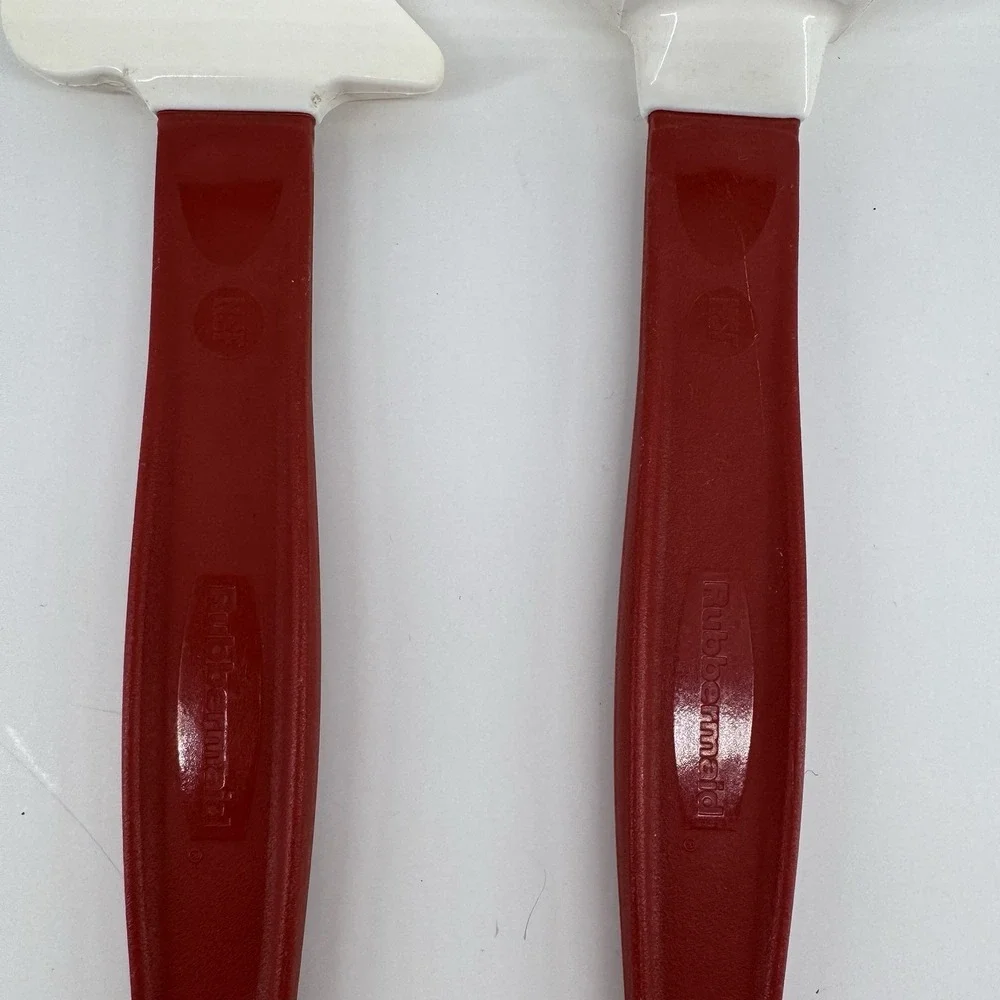 Vintage Rubbermaid Red White Silicone Spatula Set Retro Farmhouse Baking Tools